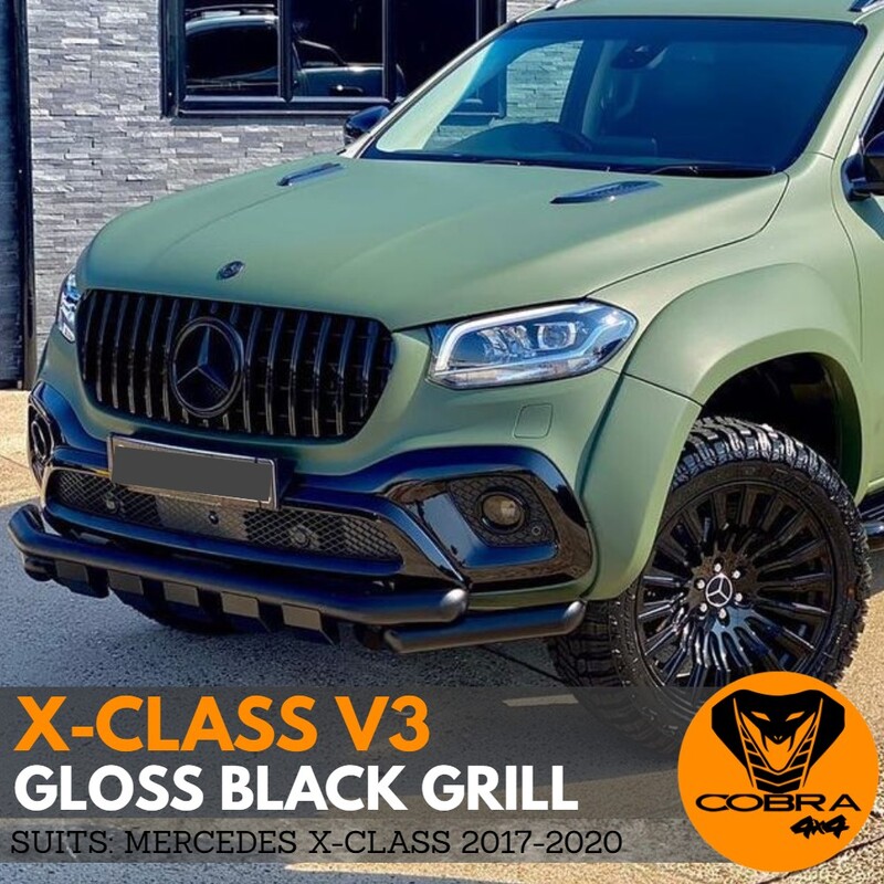 Front Gloss black Grill V3 Suits Mercedes Benz X-Class AMG Style Replacement Grille