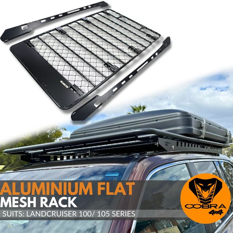 Aluminium Flat Mesh Roof Rack Platform Suits Landcruiser 100 105