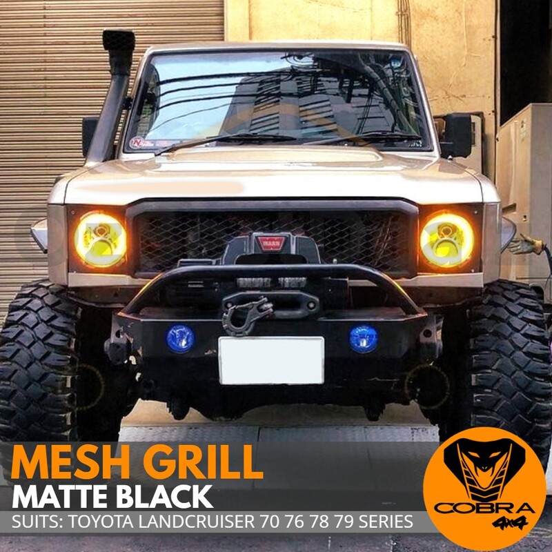Front Matte Black Mesh Grill  Suitable for Landcruiser 70 76 78 79 Series 2007 - 2021