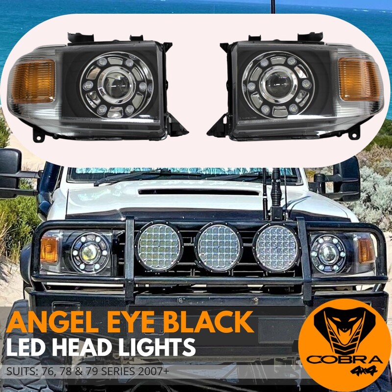 Angel Eye Halo LED DRL V2 Head Lights Lamp Suits Toyota Landcruiser VDJ79 V8 70 76 78 79 2007+