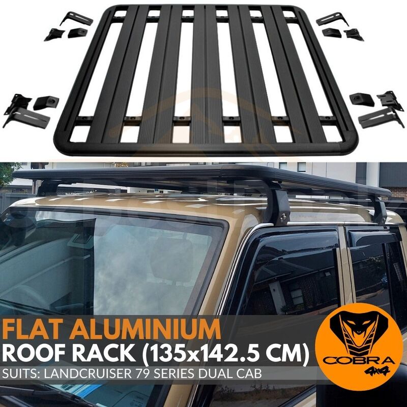 Aluminium Flat Roof Rack Cage Fits Landcruiser 79 Series Dual Cab