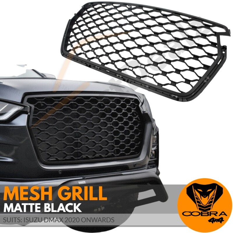 Front Mesh Grill  Suitable for D-MAX DMAX 2020 2021 Matte Black Grille