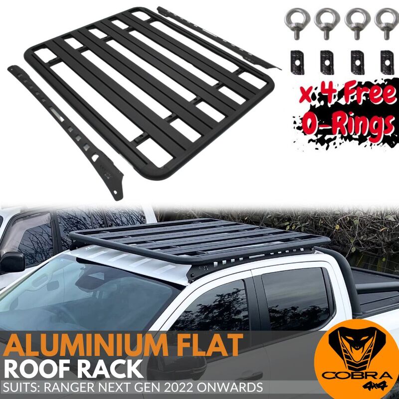 Cobra 4x4 Flat Roof Rack Aluminium Platform Steel Brackets Fits