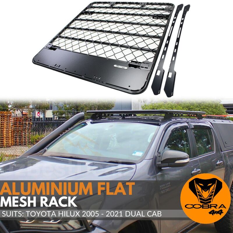 Aluminium Flat Roof Rack Platform Suits Hilux 2005 2021 Dual Cab